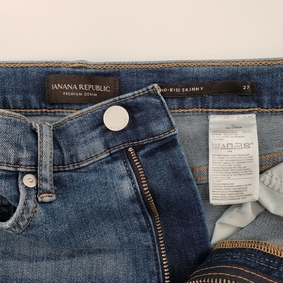 Banana Republic Premium Denim Tuxedo Striped Mid-rize Skinny Jeans - Picture 4 of 7